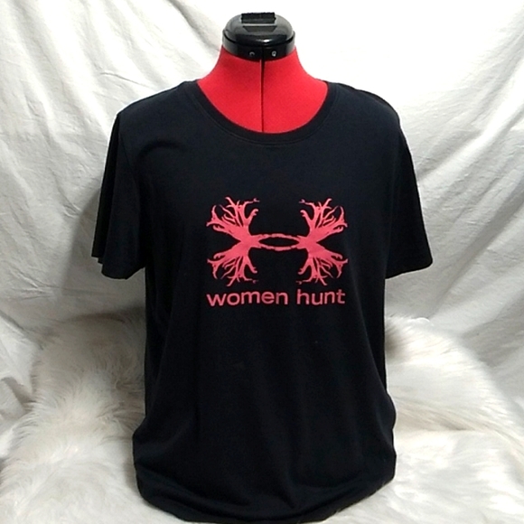 Under Armour Semi Fitted Womens Top Sz.XL Women Hunt Too - Picture 1 of 9